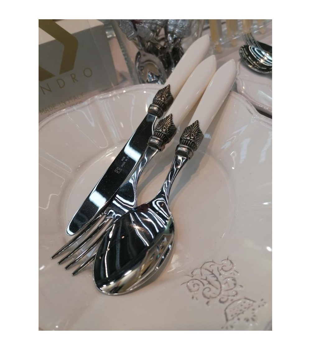 Laura 24 couverts Rivadossi Sandro pour six personnes - Fabriqués en Italie - Coffret Cadeau - 