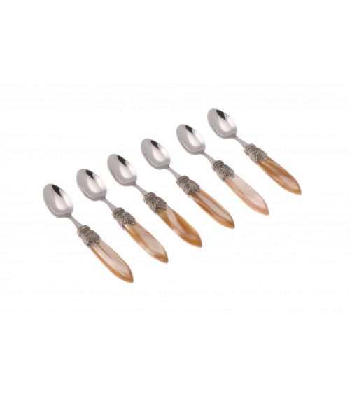 Rivadossi : Set 6 Pezzi Cucchiaino Moka Acciaio Inox - Laura - 
