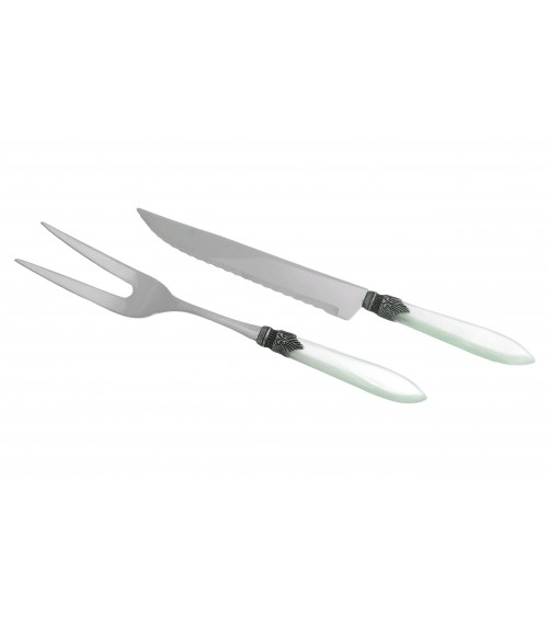 Set 2pz Coltello e Forchettone Arrosto - Laura - Manico Madreperlato - Rivadossi Sandro - 