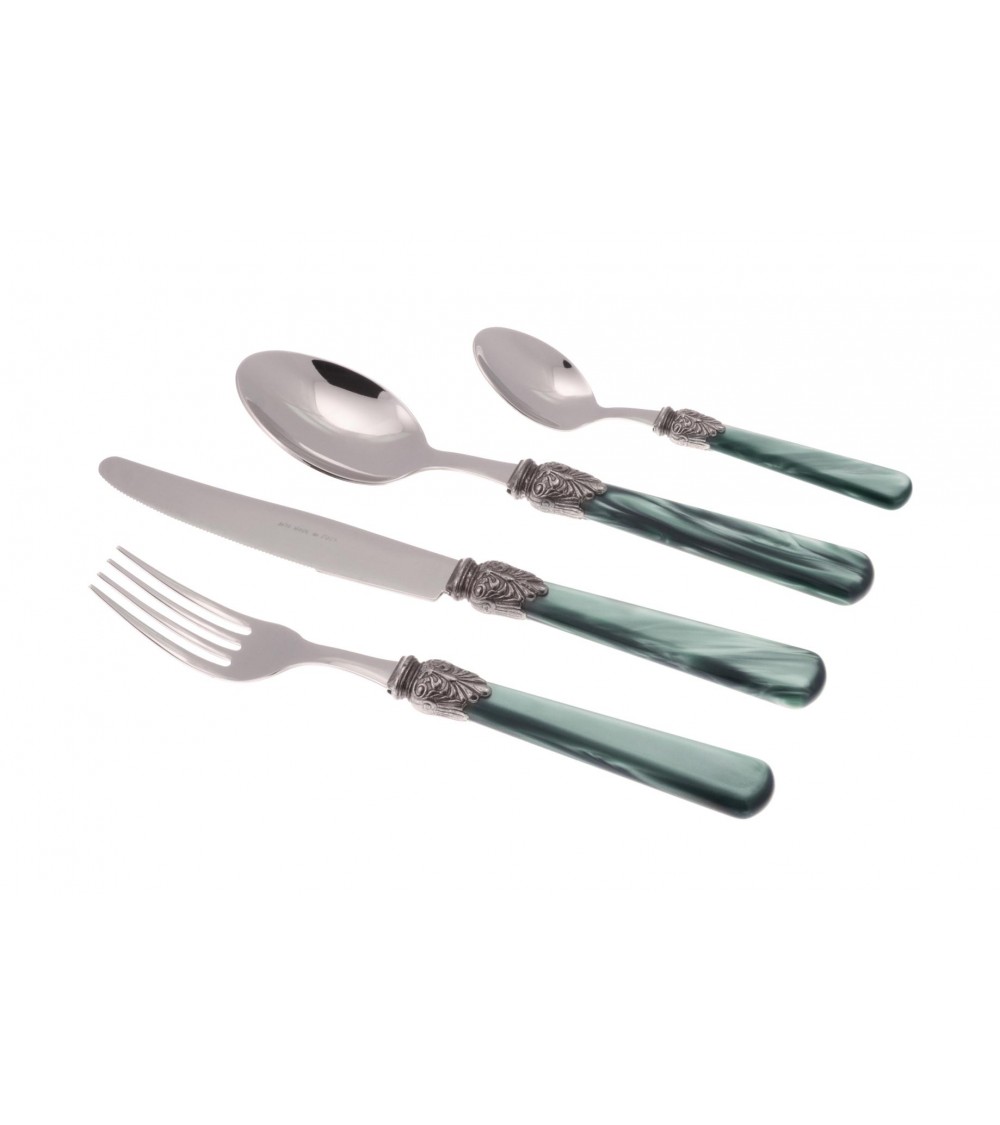 Elena Colored Mother of Pearl Cutlery - Set of 4 Pcs Table Place 1 Person - Rivadossi Sandro - grey