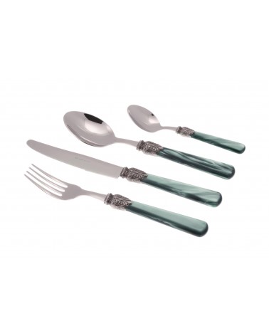 Elena Colored Mother of Pearl Cutlery - Set of 4 Pcs Table Place 1 Person - Rivadossi Sandro - grey