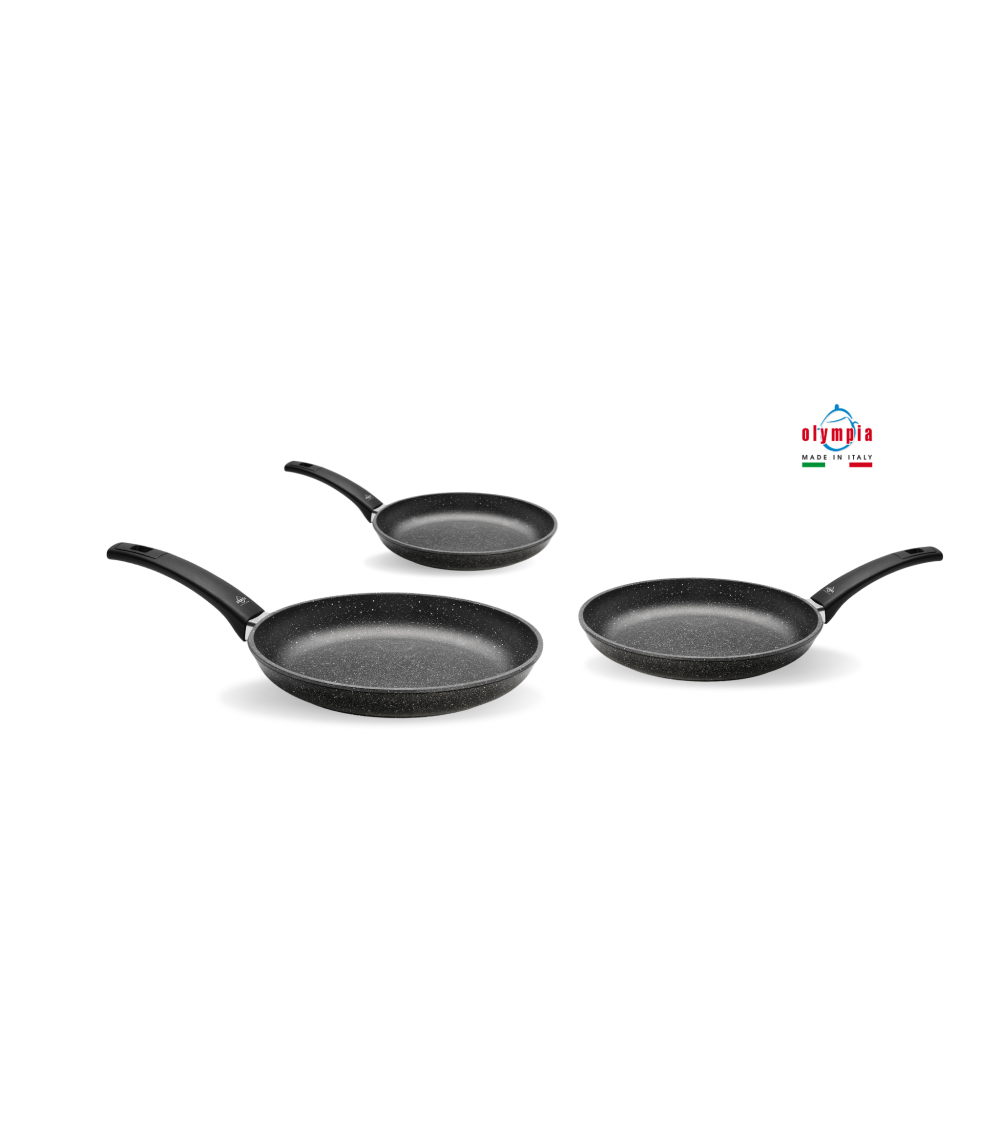 Set mit 3 Pfannen aus Aluminiumdruckguss, 100 % Made in Italy –