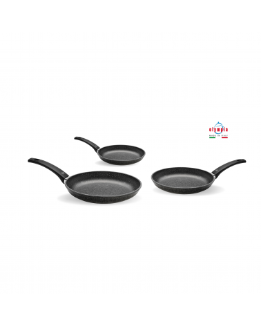 Set mit 3 Pfannen aus Aluminiumdruckguss, 100 % Made in Italy –