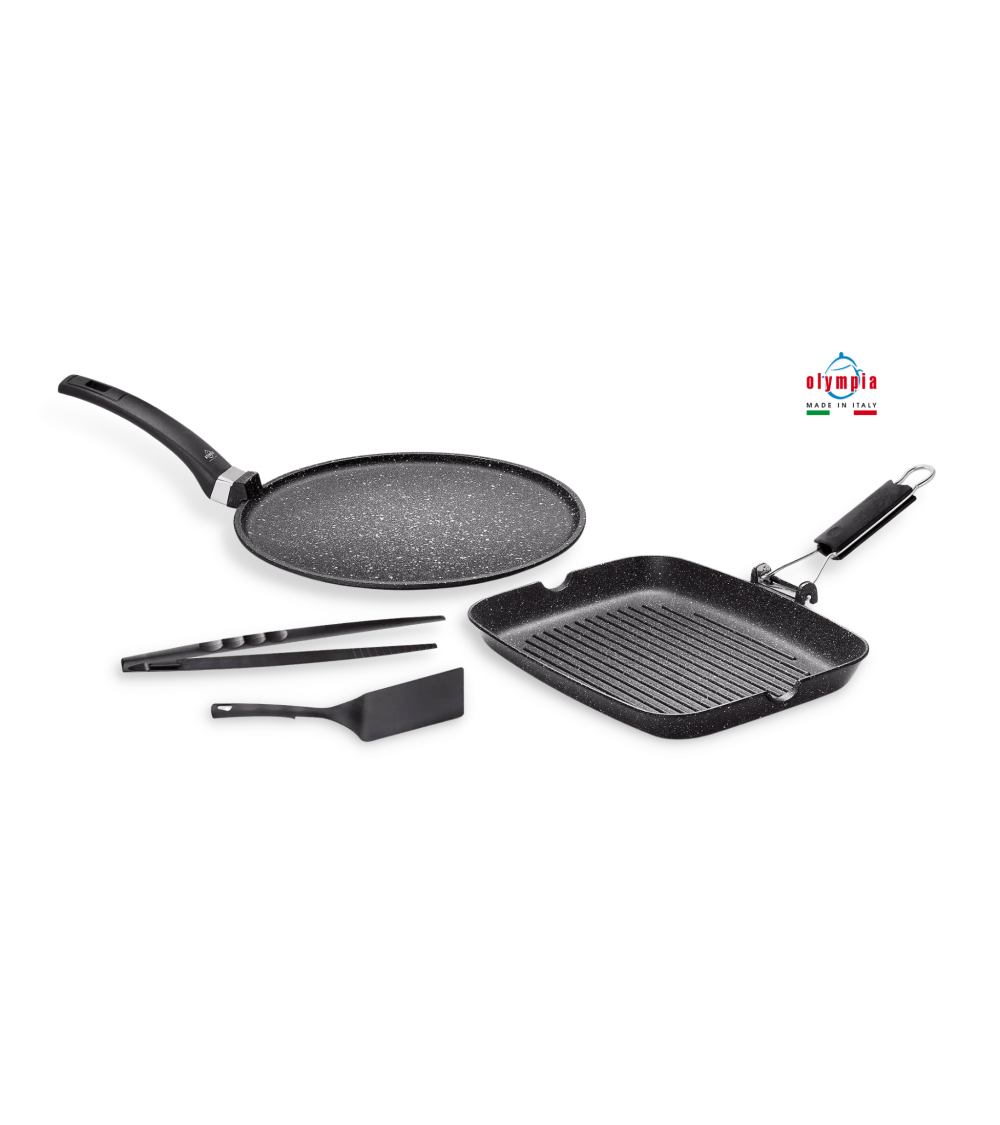 Set 4 pcs Barbecue BBQ - Batterie de cuisine antiadhésive en aluminium -