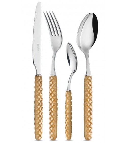 Couverts Intreccio 24 pièces - Neva Posateria Creativa - beige