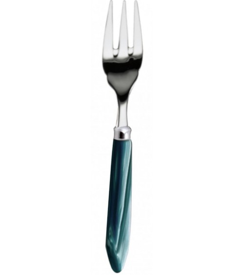 Fish Fork - Agata - Modern Mother of Pearl Cutlery - Rivadossi Sandro - Green Handle Color