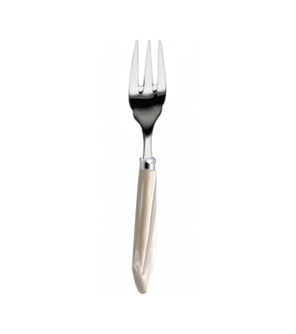 Fischgabel - Agata - Modernes Perlmuttbesteck - Rivadossi Sandro - Grifffarbe Elfenbein