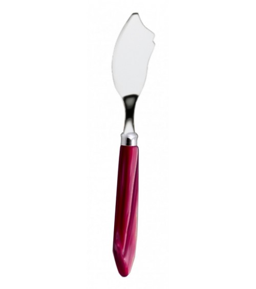 Fish Knife - Agata - Modern Mother of Pearl Cutlery Rivadossi Sandro - burgundy handle color