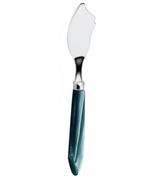 Fish Knife - Agata - Rivadossi Sandro Mother-of-Pearl Modern Cutlery - Green Handle Color