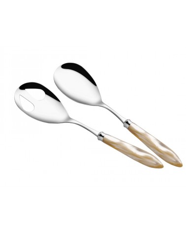 Salad Cutlery Set 2pcs - Agata - Modern Mother of Pearl Cutlery Rivadossi Sandro -