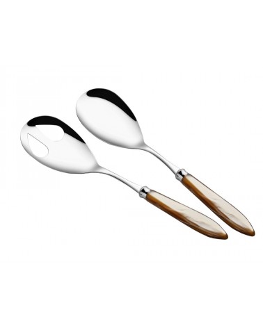 Salad Cutlery Set 2pcs - Agata - Modern Mother of Pearl Cutlery Rivadossi Sandro -
