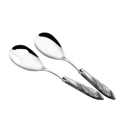 Salad Cutlery Set 2pcs - Agata - Modern Mother of Pearl Cutlery Rivadossi Sandro -