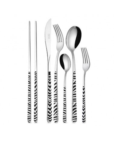Neva Creative Ménagère 42 pcs pour 6 Personnes - ASIA ANIMALIER - ZEBRE