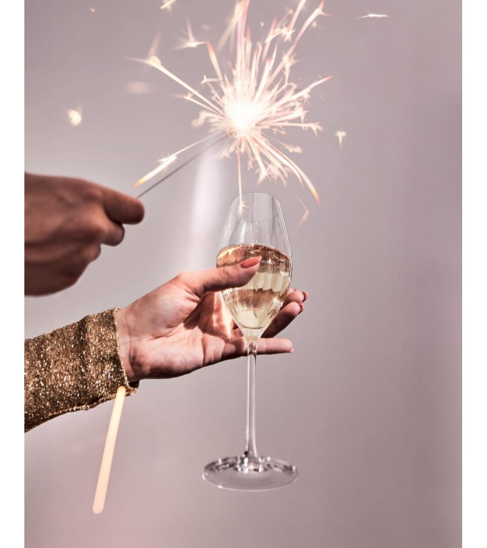 Calice Flute 24cl Swirly in Vetro Cristallino - Set 4 Pezzi - Cristal d'Arques -