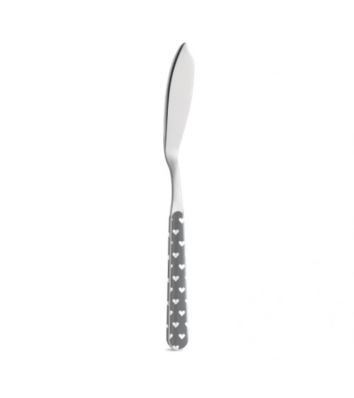 Fischmesser mit Herzdekoration - Neva Posateria Creativa - grau