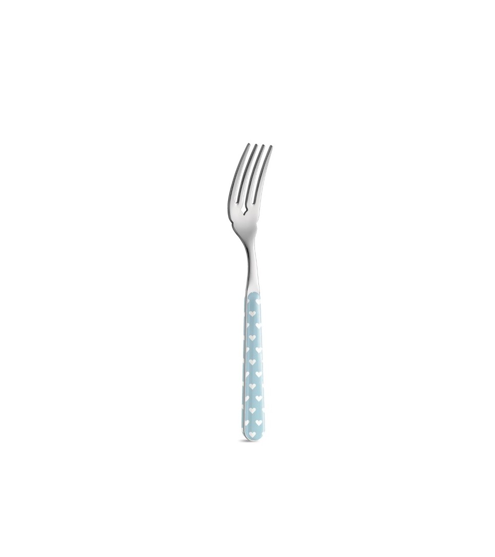 Fischgabel mit Herzdekoration - Neva Posateria Creativa - Hellblau