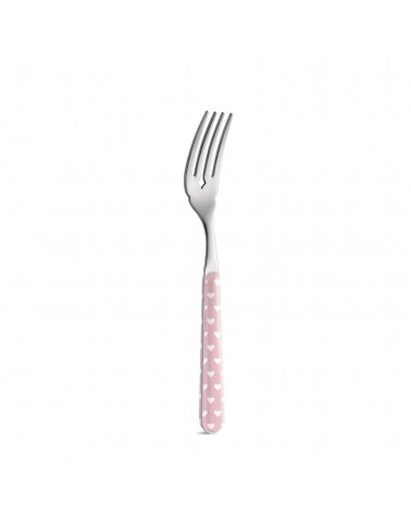 Forchetta Pesce Decoro Cuoricini - Neva Posateria Creativa - rosa