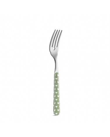 Fischgabel mit Herzdekoration - Neva Posateria Creativa - Salbeigrün