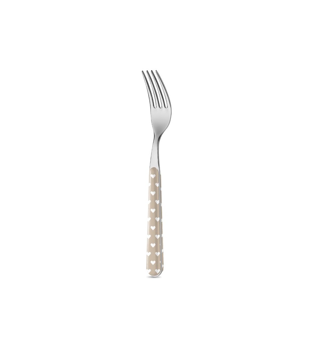 Neva Creative Cutlery - Little Hearts - Fourchette de table - gris tourterelle