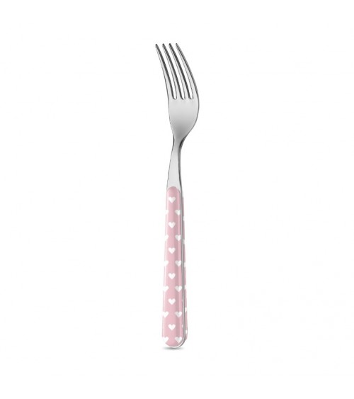 Neva Posateria Creativa - Hearts - Table Fork - pink