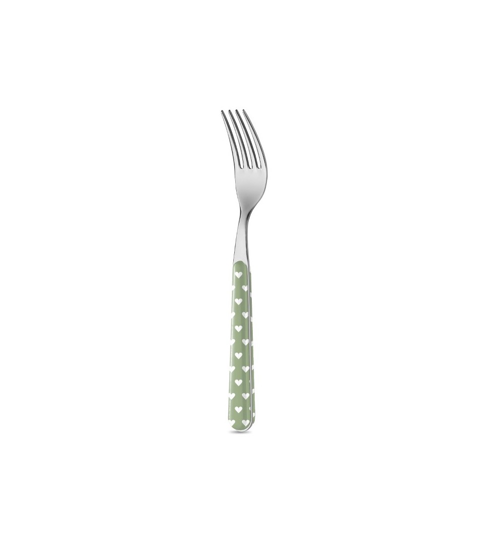 Neva Creative Cutlery - Little Hearts - Fourchette de table - vert sauge