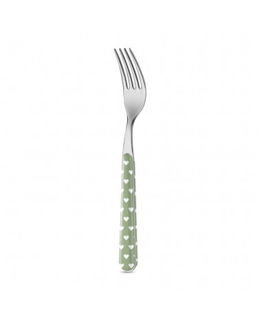 Neva Posateria Creativa - Cuoricini - Forchetta Tavola - verde salvia