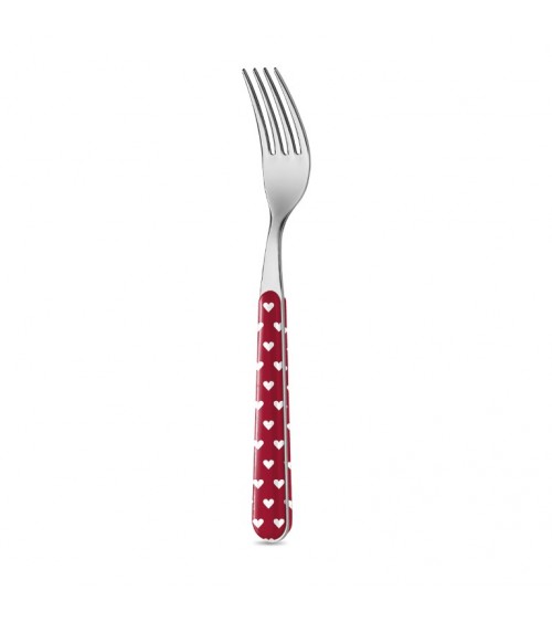 Neva Posateria Creativa - Hearts - Table Fork - red