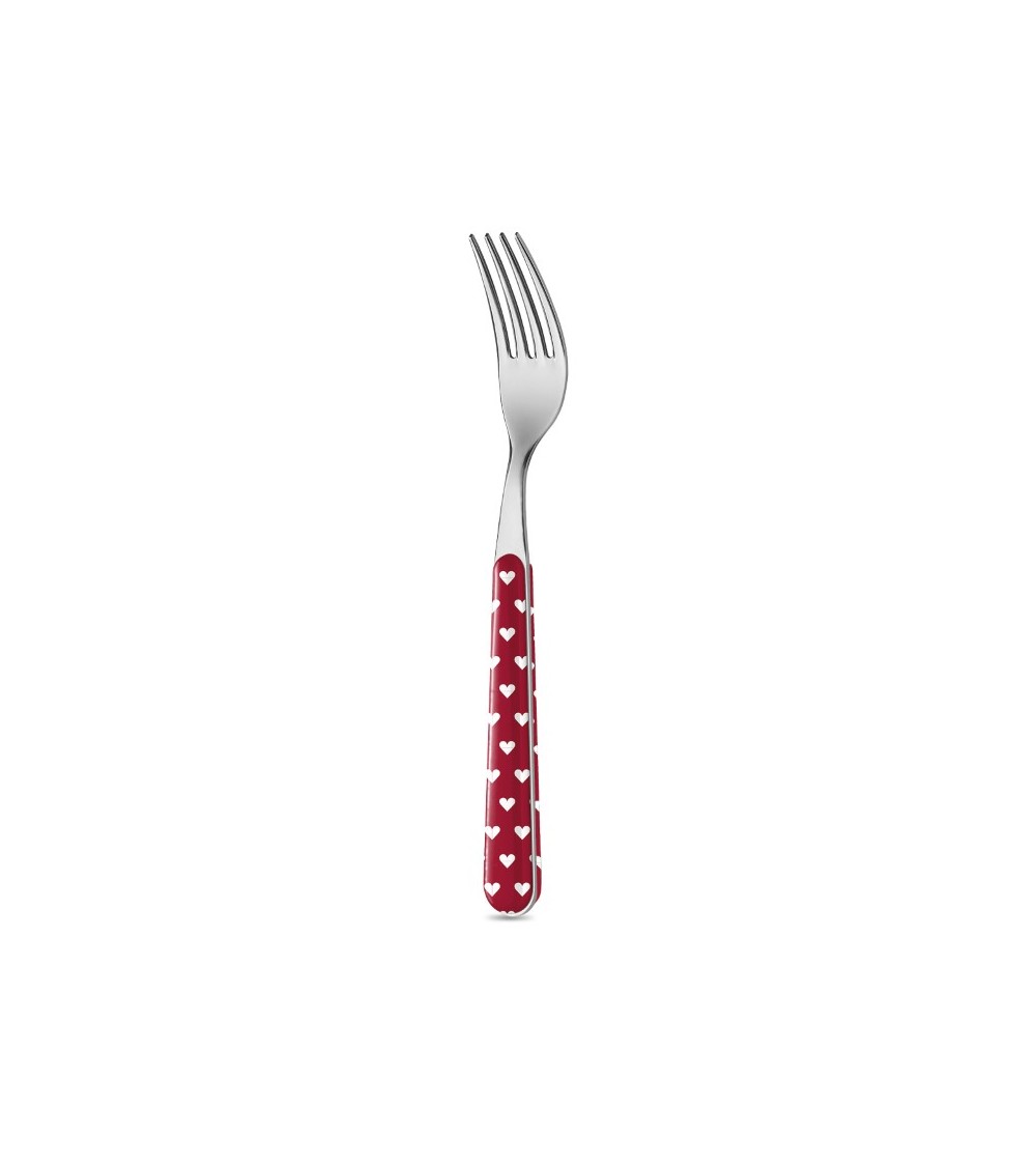 Neva Creative Cutlery - Little Hearts - Fourchette de table - rouge