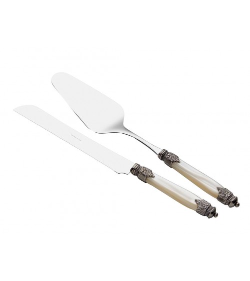 Arianna Set de 2 Pièces à Dessert - Pelle à Gâteau et Couteau - Couverts Rivadossi Sandro - ivoire