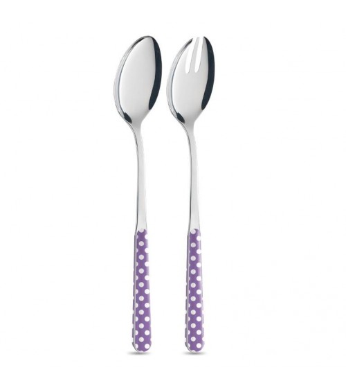 2 Piece Salad Set - Polka Dot Cutlery - Neva Posateria Creativa -
