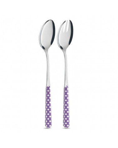 2 Piece Salad Set - Polka Dot Cutlery - Neva Posateria Creativa -