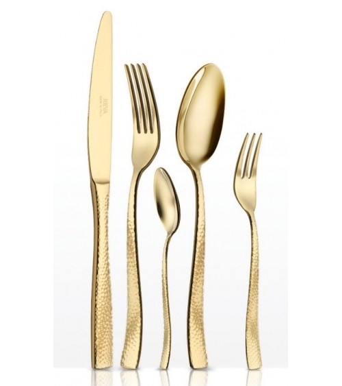30 件套锤打金不锈钢餐具 - Neva Posateria Creativa -