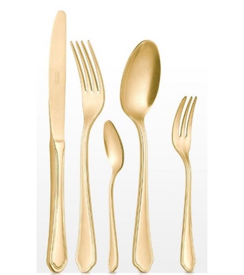 30 件套复古金色不锈钢餐具 - Neva Posateria Creativa -