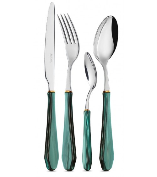 Set 24pcs Cutlery Venezia Gold Ring - Neva Posateria Creativa -