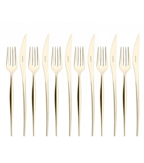 Natura Oro Champagne Lucido - Posate Acciaio Inox - Casa Bugatti - 