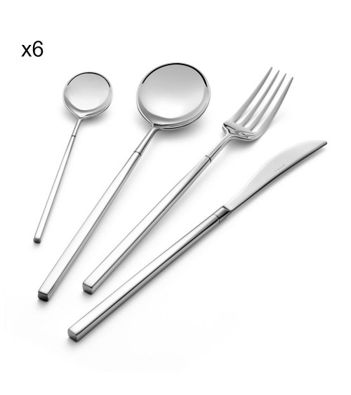 Steel cutlery 18/10lucido - Japanese style kyoto - EME cutlery - for 6 people