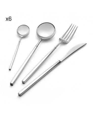 Steel cutlery 18/10lucido - Japanese style kyoto - EME cutlery - for 6 people
