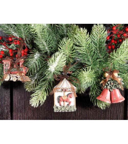 Addobbo Abero di Natale con fiocco organza Stile Vintage - 