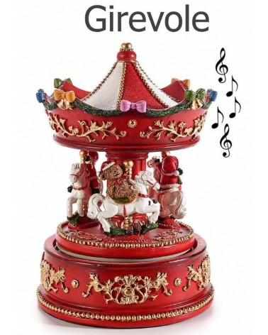 Giostra Decorazione Natalizia Carillon Con musica Stile Vintage - 