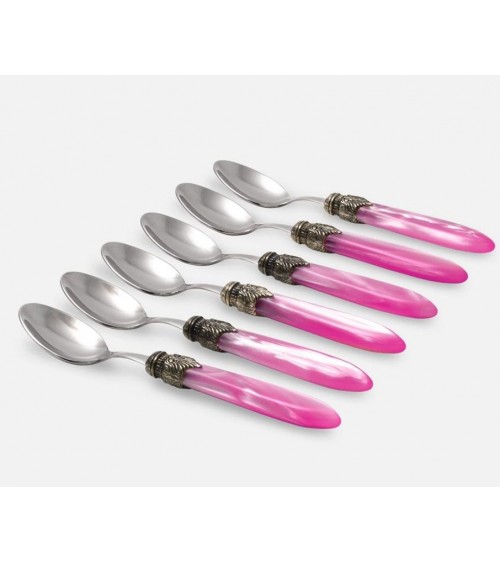 Set 6 Pezzi Cucchiaini Caffe' - Laura - Posate Madreperlate Rivadossi Sandro - 