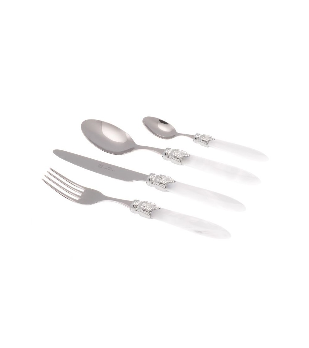 Laura Argento Set 16-teilig, farbiges Besteck – Rivadossi Sandro – Perlweiß