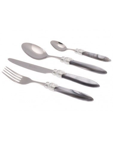 Laura Argento Set 16-teilig, farbiges Besteck – Rivadossi Sandro – Perlgrau