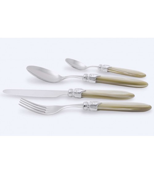 Laura Argento Set 16 Pieces Colored Cutlery - Rivadossi Sandro - pearly champagne