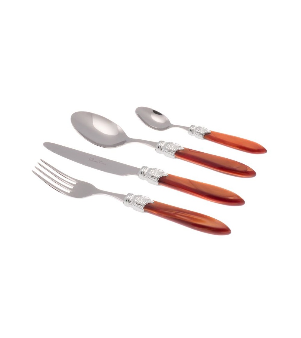 Laura Argento Set 4 Pezzi Posate Colorate - Rivadossi Sandro - arancio perlato