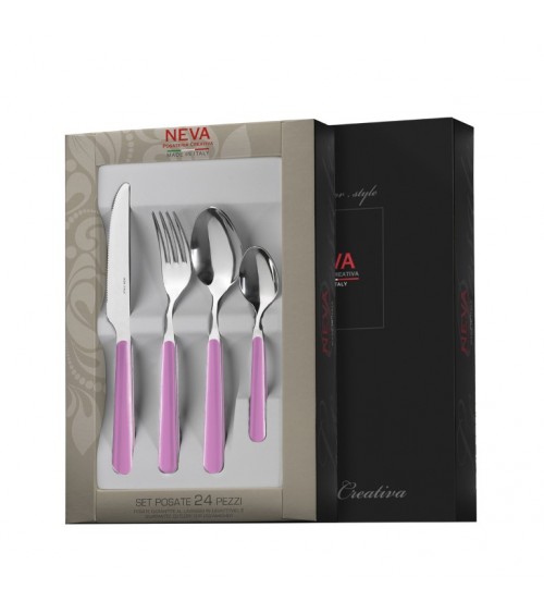 Couverts Bistro Colorés - Couleur Lilas Uni - Neva Posateria Creativa -