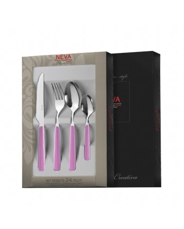 Posate Colorate Bistrot - Tinta Unita Colore Lilla - Neva Posateria Creativa - 