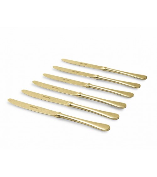 复古风格钢制餐具 - 金色 PVD ​​- Serena Antico -