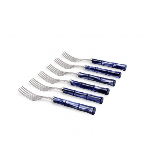 Bamboo Table Fork Mother of Pearl Effect Handle - Rivadossi Sandro -