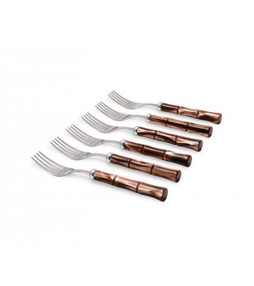 Fourchette de table en bambou avec manche effet nacre - Rivadossi Sandro -