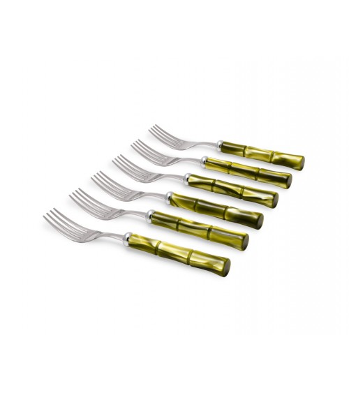 Fourchette de table en bambou avec manche effet nacre - Rivadossi Sandro -